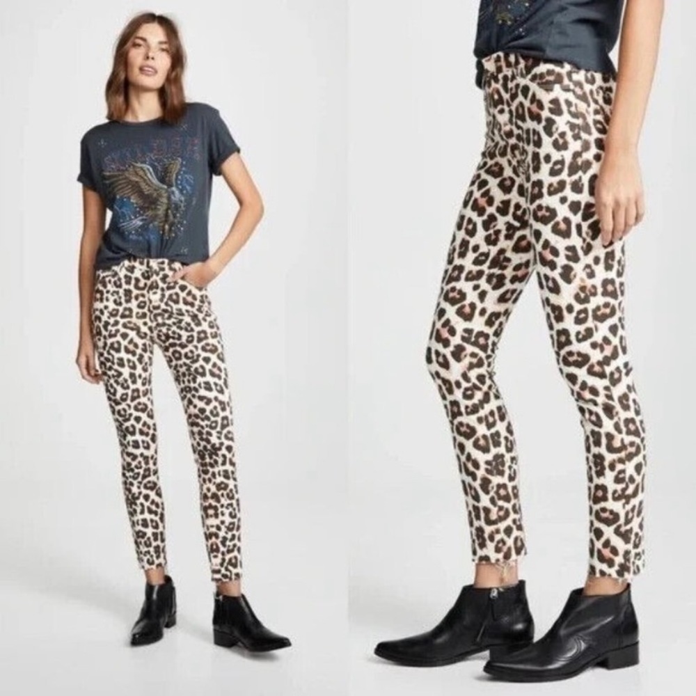 Mother High Waisted Looker Ankle Fray In Touch Of The Tiger Size 24
